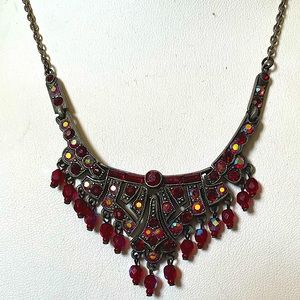 Stunning Ben-Amun Sterling Silver and Crystal Necklace